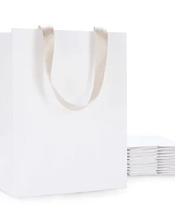 White Gift Bags 8x4.25x10 Medium Paper Gift Bag with Handles