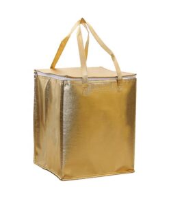 Thermal Insulation Fabric for Non Woven Bag Gold Cooler Bags for Food Delivery Insulated Lunch Tote Bag