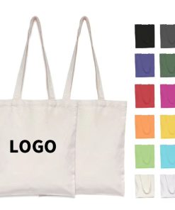 Custom Thin Thick Black Reusable Cotton Blank Sublimation Full Color Printed Folding Zipper Shopping Canvas Tote Bags Gift