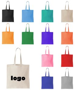 Venda por atacado de bolsas de ombro simples de algodão em branco; bolsa de lona de algodão reciclado de 8 Oz; bolsa reutilizável natural para compras de supermercado para mulheres