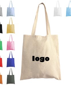 Hot Selling Solid Color Blank Grocery Recycled Customized Printable Logo Organic Cotton Canvas Shopping Tote Bags