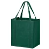 12 x 8 x 13 + 8 Hunter Green Non Woven Grocery Tote Bag