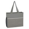Wave Design Non-Woven Tote Bag with Side Mesh Pocket
