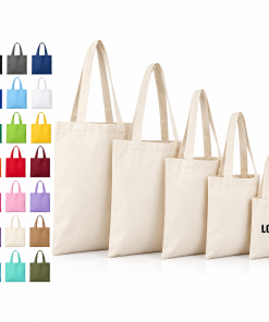Natural Cotton Canvas Tote Bag Custom Logo Reusable Shopping Bags Eco Friendly Promotional Gift Bags for Retail and Events