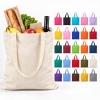 Eco Friendly Recycled Cotton Canvas Tote Bag Letter Custom Logo Reusable Grocery Shopping Bags Large Capacity Handbags Promotion