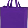 13 x 5 x 13 + 5 Purple Non Woven Grocery Tote Bag