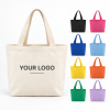 12oz Heavy Canvas Tote Bag Custom Printed Logo Cotton Shopping Handbags Reusable Grocery Bags with Bottom Gusset and Zipper