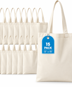 Canvas Beach Bag with Zipper and Pockets Custom Logo Cotton Tote Bag Large Capacity Waterproof Lining Shopping Bags Wholesale