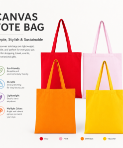 Wholesale Eco-Friendly Cotton Tote Bags with Long Handle Custom Logo Multi-Color Options-for Daily Shopping & Gift Giving
