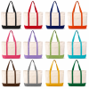Wholesale Eco Friendly Canvas Tote Bag with Solid Color Open Top Small Pocket Reinforced Handle Support Customizable Size & Logo