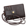 Fashion genuine leather lanyard id card holder RFID hang on neck exhibition card badge sleeve