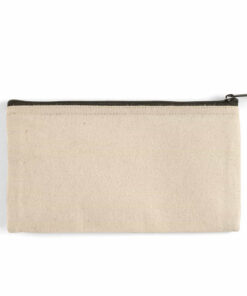 Rectangular Jute / Canvas Pouch with Zipper Closure