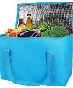 Promotional Non Woven Shopping Bag with Logos Zipper Insulated Food Cooler Bag