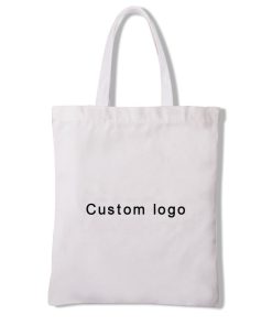 High Quality Custom Printed Cloth Cotton Canvas Tote Bags Reusable Beach & Grocery Shopping with Logo Pockets Wholesale Handled