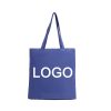 Wholesale Eco Friendly Shopping Grocery Hand Shoulder Blue Work Reusable Personalized logo Cotton Canvas Tote Bag with logo
