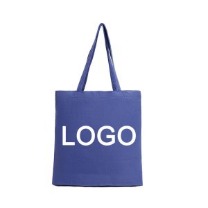 Wholesale Eco Friendly Shopping Grocery Hand Shoulder Blue Work Reusable Personalized logo Cotton Canvas Tote Bag with logo