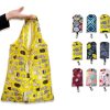 Eco-friendly Custom Logo Letter Pattern Reusable Foldable Polyester Tote Bag with Shoulder Strap for Shopping & Promotion