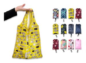 Eco-friendly Custom Logo Letter Pattern Reusable Foldable Polyester Tote Bag with Shoulder Strap for Shopping & Promotion