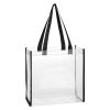 Custom Plastic Bag Clear Tote Stadium Vinyl Bag Handles Women Sports Clear PVC Tote Bags