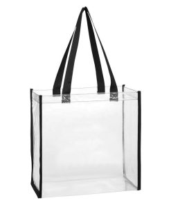 Custom Plastic Bag Clear Tote Stadium Vinyl Bag Handles Women Sports Clear PVC Tote Bags