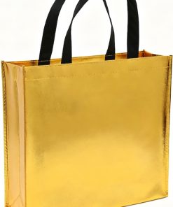 2026 Fashion Customized Gold Metal Laminated Non Woven Grocery Tote Bag