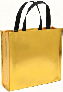 2026 Fashion Customized Gold Metal Laminated Non Woven Grocery Tote Bag