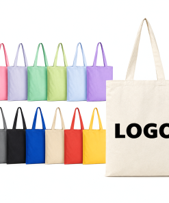 Wholesale OEM Custom Your Own Logo 100% Organic Canvas Cotton Tote Bag Blank Plain Shopper Bags for Supermarket Shopping