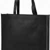 Heavy Duty PP Lamination Custom Logo Full Printing Shopping Eco-Friendly Black Non Woven Tote Bag