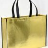 Laser Gold Bags Wholesale Custom Logo Gift Grocery Shopping Eco Friendly Big Capacity Non Woven Bag