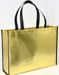 Laser Gold Bags Wholesale Custom Logo Gift Grocery Shopping Eco Friendly Big Capacity Non Woven Bag