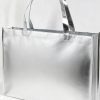 Luxury Shiny Silver Laser Non Woven Tote Bag Custom Logo Printed for Shopping