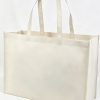 Reusable Strong Handle Sturdy Orange Non Woven Tote Bag With Black Logo Print
