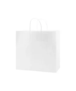 Large White Kraft Paper Shopping Bag – 13 x 7 x 13