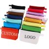 Customized Design Logo Long Plain Organizer Gift Pencil Cotton Canvas Toiletry Travel Makeup Cosmetic Pouch Bag with Zipper