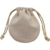 Custom Logo Printed Round Cotton Storage Canvas Drawstring Bag