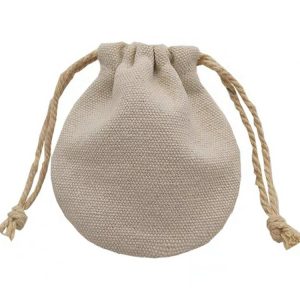 Custom Logo Printed Round Cotton Storage Canvas Drawstring Bag