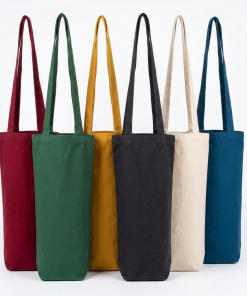 Wholesale Custom Tote Mini Oversized Canvas Single Wine Bottle Bag Eco Friendly Cotton Handle Shopping Bag for Gift Packaging