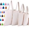 Lightweight Customized Logo Letter Printing Cotton Tote Bag Reusable Grocery Canvas Bags for DIY Advertising Promotional Daily