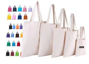 Lightweight Customized Logo Letter Printing Cotton Tote Bag Reusable Grocery Canvas Bags for DIY Advertising Promotional Daily
