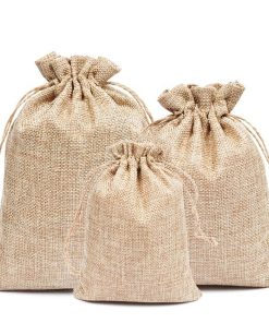 Custom Cheap Small Promotion Waterproof Velvet Gift Bags White Jute Drawstring Bag Zipper Pocket Packaging