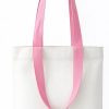 Personalized Custom Logo Multiple Sizes Design Portable Shoulder Strap Reusable Pink Canvas Fabric Shopping Tote Bag with Handle