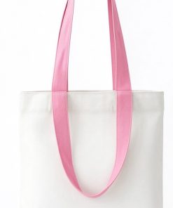 Personalized Custom Logo Multiple Sizes Design Portable Shoulder Strap Reusable Pink Canvas Fabric Shopping Tote Bag with Handle