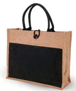 Wholesale Reusable Hessian Shopper Bag Custom Printed Large Natural Eco Friendly Burlap Tote Shopping Jute Bag with Logo