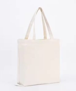 Promotion Customized Logo Color Blank Plain Reusable Recyclable Shopping Bag Eco Friendly Cotton Canvas Tote Bags with Handle
