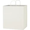 Printed Kraft Paper White Shopping Bags (14" x 15" x 10")