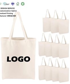 Heavy Duty Custom Logo Printed Thick Cotton Canvas Tote Bag 100% Organic Reusable Shopping Cotton Tote Bags for Advertising Gift