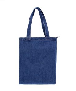 Fashion Design Custom Printing Logo Reusable Shopping Bags Large Denim Jeans Tote Shopping Bag