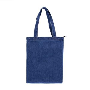 Fashion Design Custom Printing Logo Reusable Shopping Bags Large Denim Jeans Tote Shopping Bag
