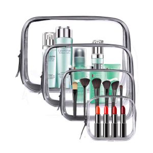 Wholesale Fashion PVC Messenger Bag Travel Makeup Pouch Clear Cosmetic Bags with Customized Pattern