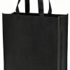 Black PP Eco-Friendly Custom Logo Brand Print Non-Woven Shopping Bag Durable Supermarket with Handles